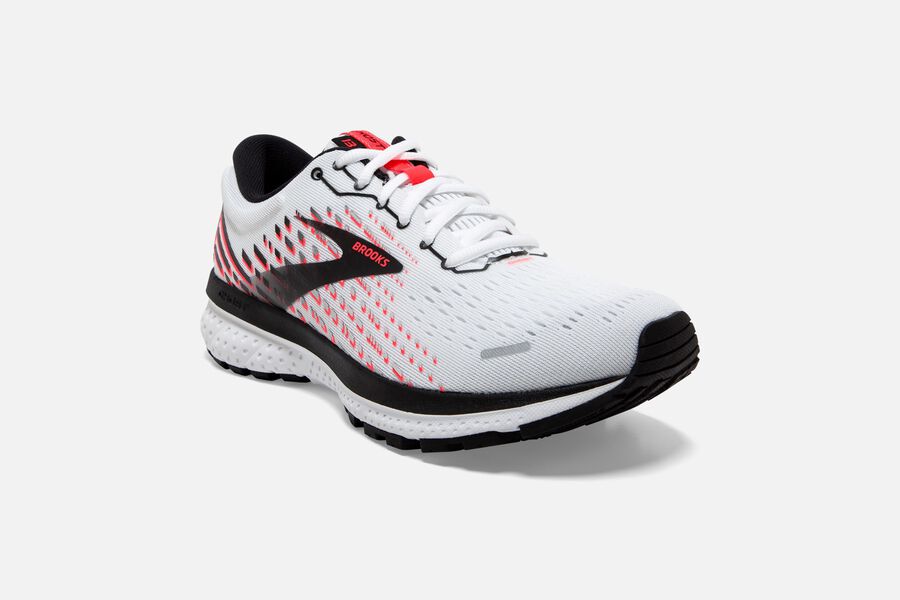 Brooks Running Shoes Womens White/Pink/Black - Ghost 13 Road - 0643-ZTECF